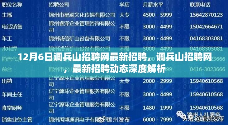 调兵山招聘网最新招聘动态深度解析,12月6日招聘信息汇总
