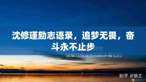 沈修瑾励志语录,追梦无畏,奋斗永不止步